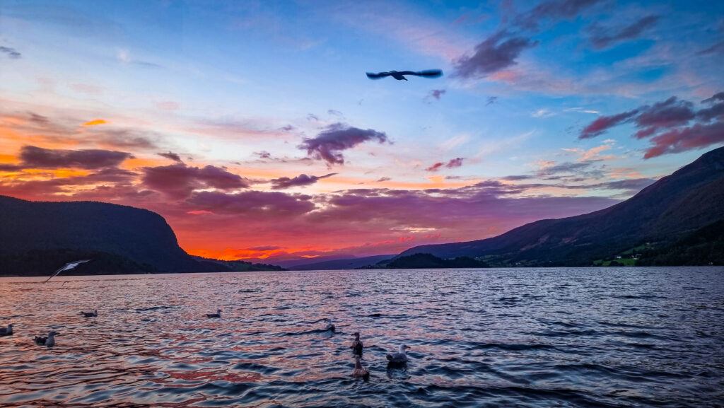Angeln in Norwegen - Sonnenuntergang