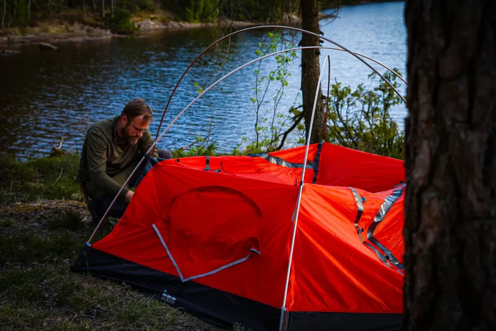 Abbau Zelt Angelurlaub Norwegen